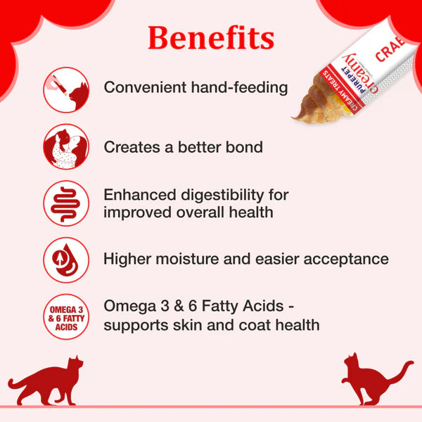 Purepet Crab and Chicken Lickable Creamy Treats for Cats