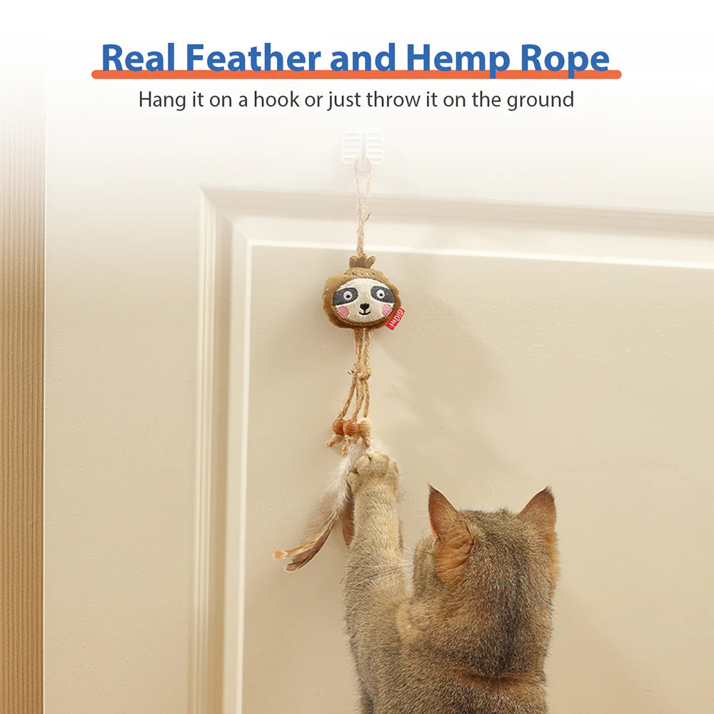 GiGwi Catch and Scratch Eco Line Sloth Toy for Cats