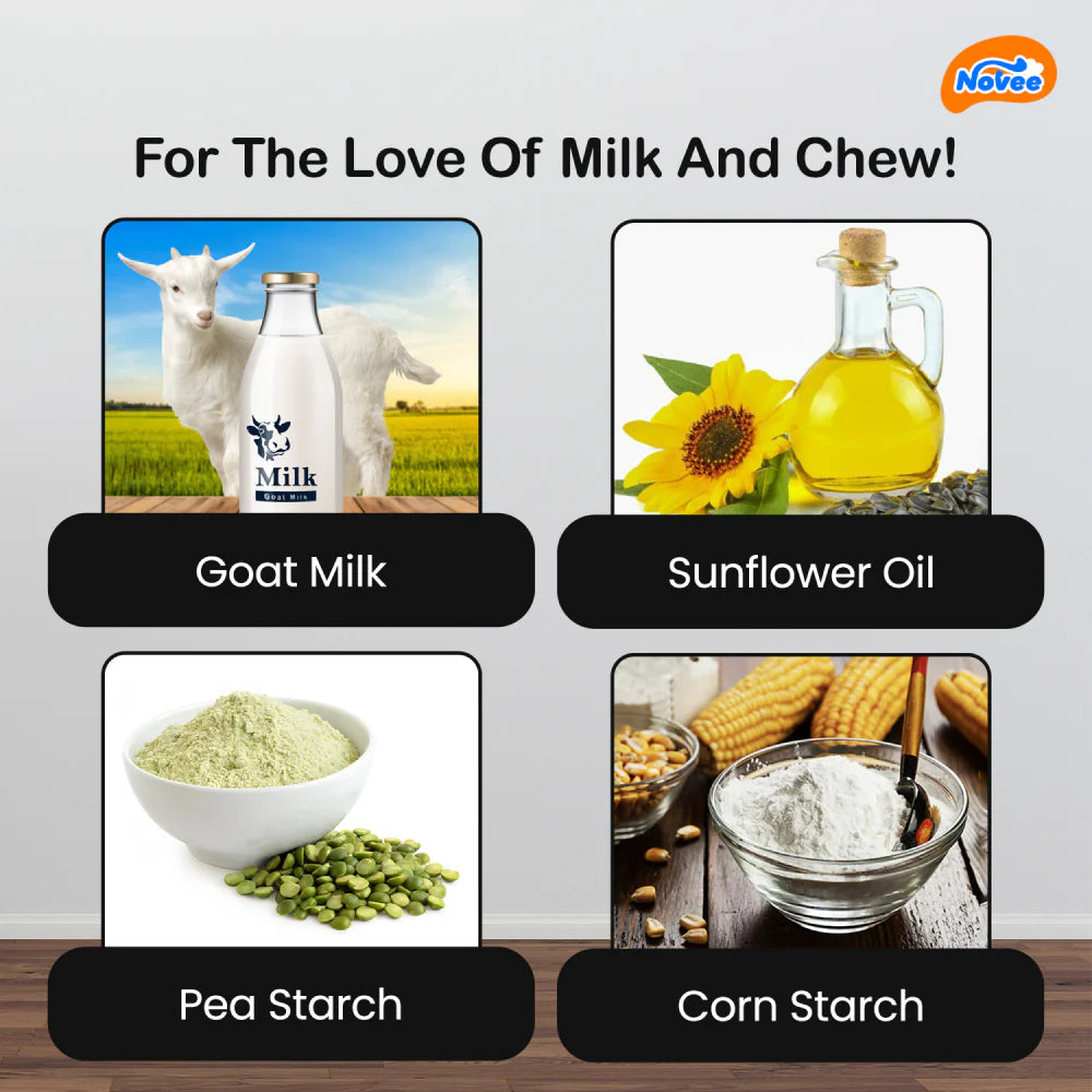 Novee Milky Chew Goat Milk Mini Bone Treats for Dogs