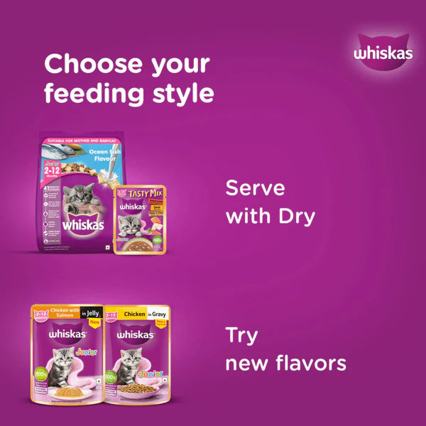Whiskas Tasty Mix Seafood Cocktail Carrot Gravy Kitten Cat Wet Food