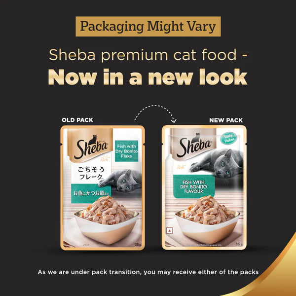 Sheba Fish with Sasami, Dry Bonito Flake and Maguro & Bream Fish Mix Premium Cat Wet Food Combo