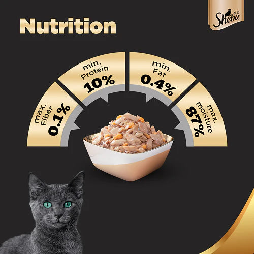 Sheba Tuna Flavor and Tuna & Prawn Maguro Selection Melty Premium Treat and Skipjack & Salmon Fish Mix Cat Wet Food Combo