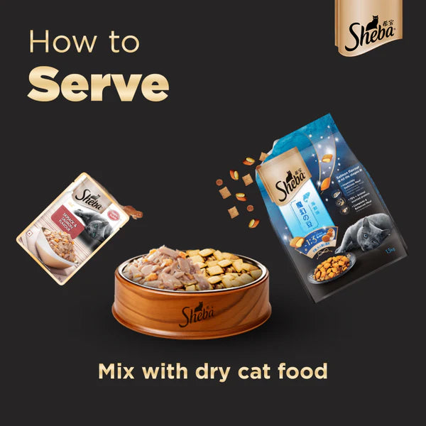 Sheba Fish with Sasami, Dry Bonito Flake and Maguro & Bream Fish Mix Premium Cat Wet Food Combo
