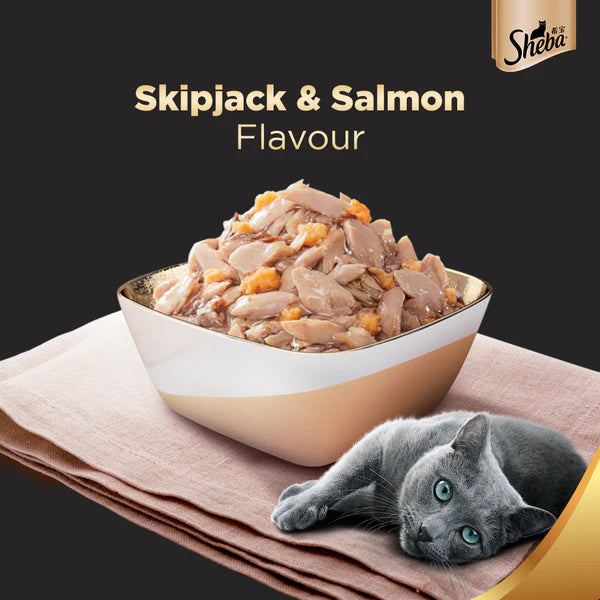 Sheba Skipjack & Salmon Fish Mix Cat Wet Food