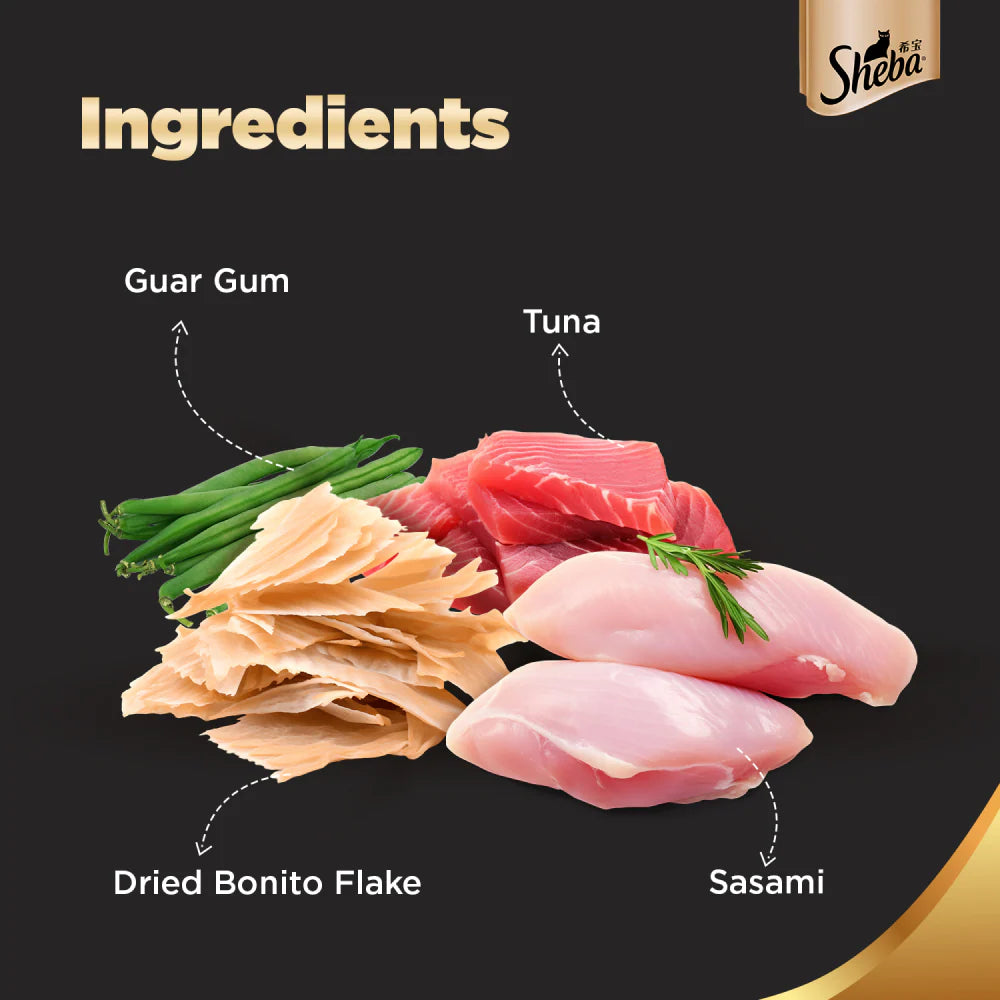 Sheba Skipjack & Salmon, Fish with Sasami and Maguro & Bream Fish Mix Premium Cat Wet Food Combo