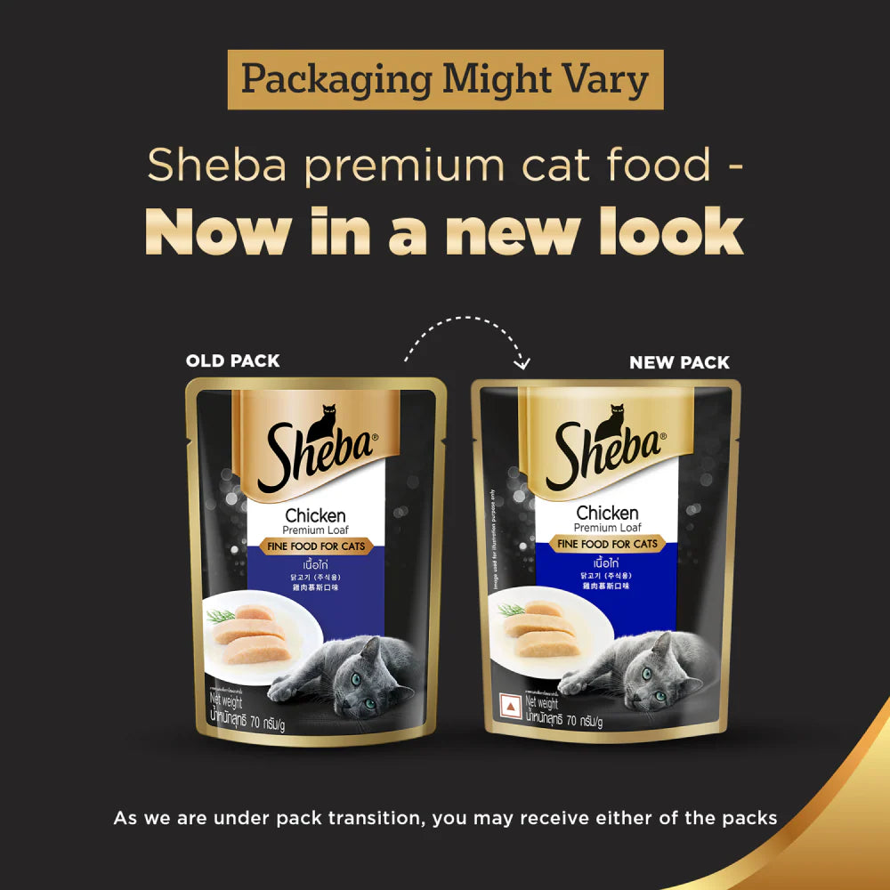 Sheba Chicken Loaf, Chicken With Tuna and Tuna Pumpkin & Carrot In Gravy Rich Premium Adult Fine Cat Wet Food Combo