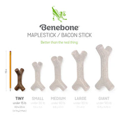 Benebone Bacon Flavored Maplestick and Zaggler Chew Toys for Dogs