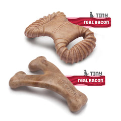 Benebone Bacon Flavored Dental and Wishbone Chew Toys for Puppy