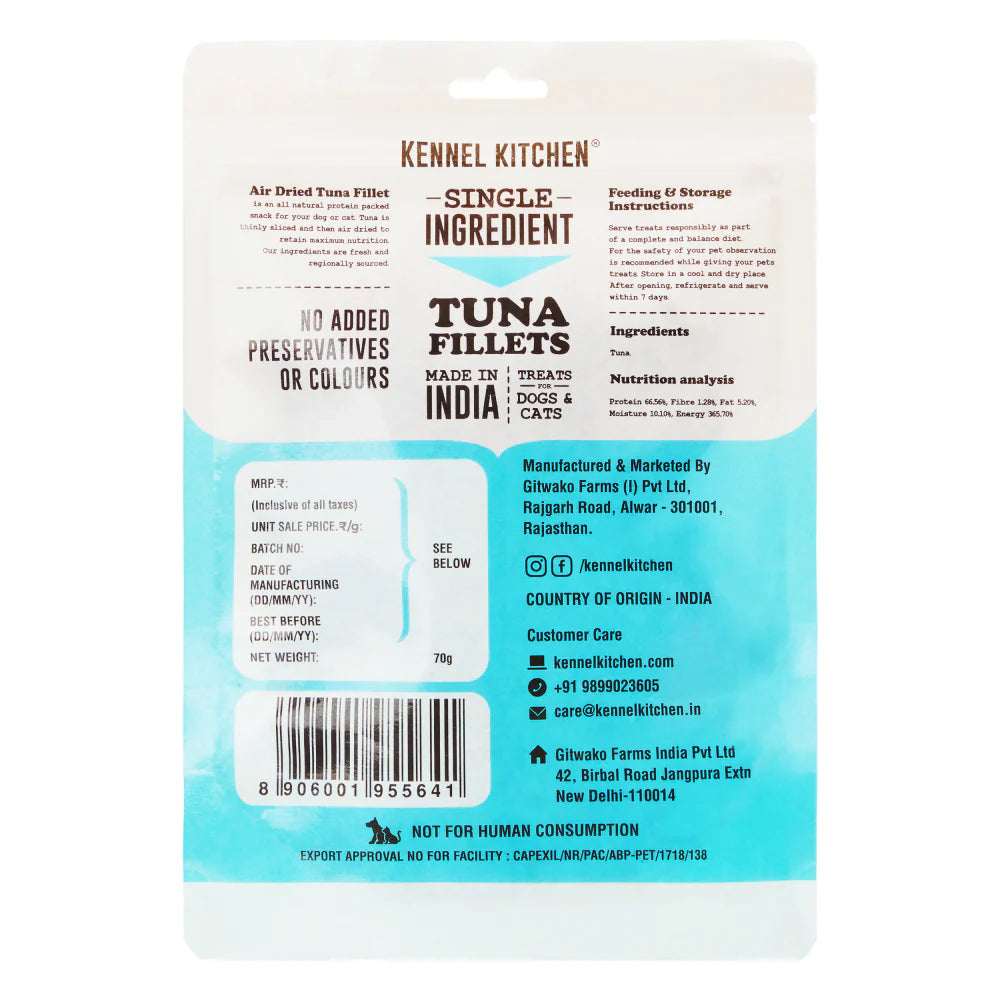 Kennel Kitchen Air Dried Tuna Fish Jerky Dog and Cats Treats
