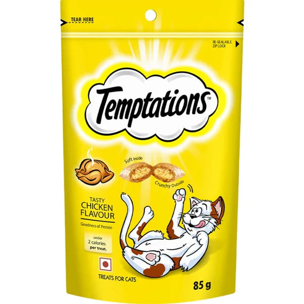 Temptations Tasty Chicken, Savoury Salmon and Seafood Medley Flavour Cat Treats Combo