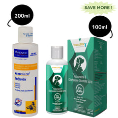Virbac Ketochlor Shampoo (200ml) and Vivaldis Viv Keto Spray (100ml) Combo