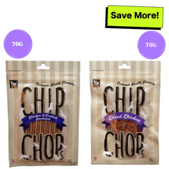 Chip Chops Chicken and Codfish Sandwich and Diced Chicken Dog Treats Combo