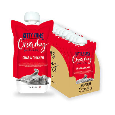 Kitty Yums Lickable Crab & Chicken Creamy Cat Treat