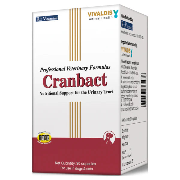Vivaldis Cranbact Capsules for Dogs and Cats (pack of 30 capsules)