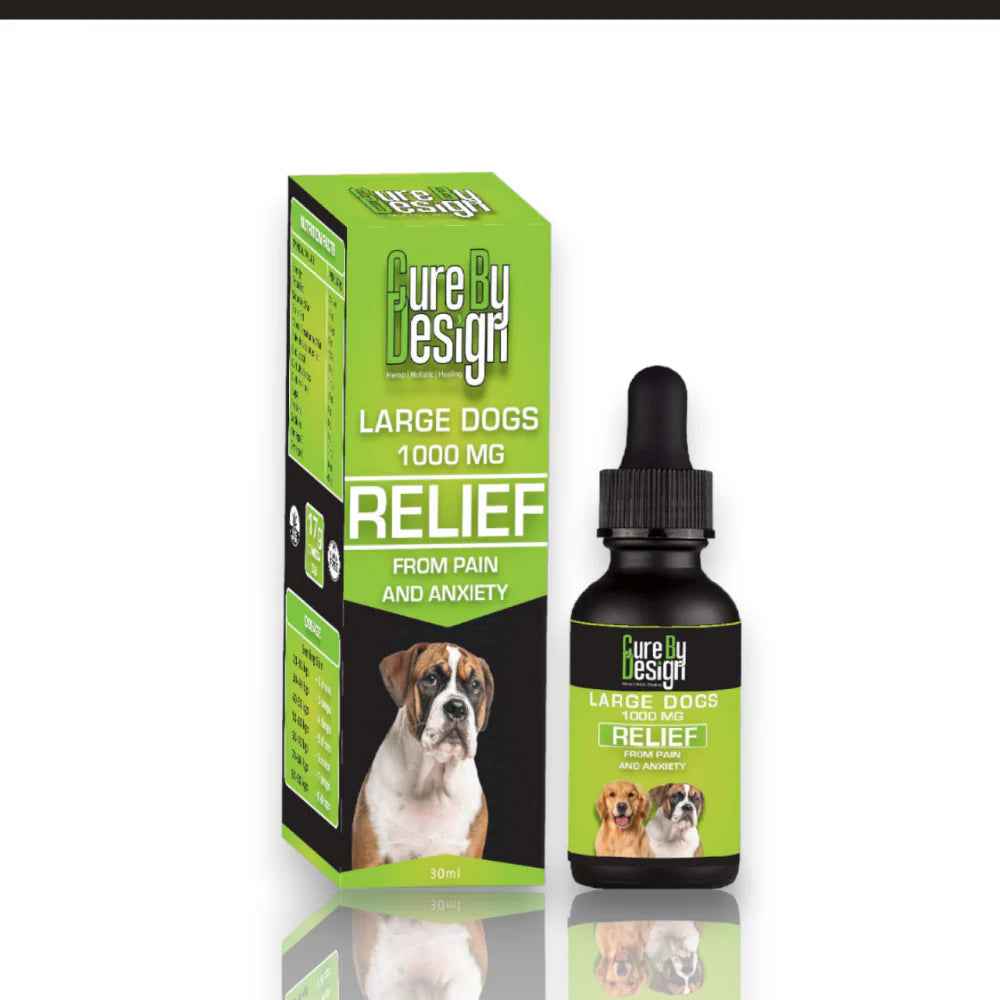 Cure By Design 1000mg CBD Relief Oil for Large Dogs (30ml)