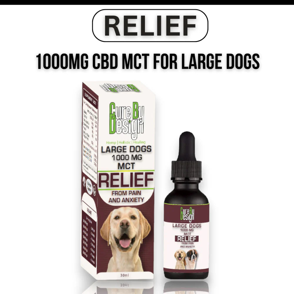 Cure By Design 1000mg CBD MCT Relief Oil for Large Dogs