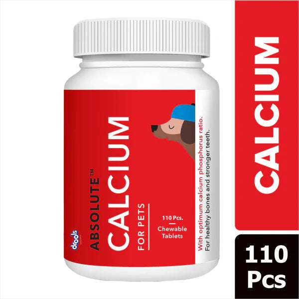 Drools Absolute Skin & Coat and Absolute Calcium Dog Supplement Tablets Combo