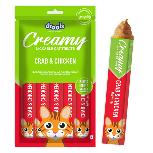 Drools Tuna & Bunito, Crab & Chicken and Real Chicken Creamy Cat Treats Combo