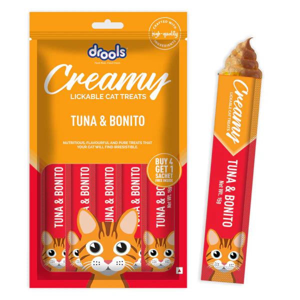 Drools Tuna & Bunito , Salmon & Skipjack and Crab & Chicken Creamy Cat Treats Combo