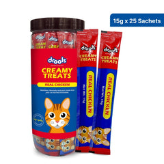 Drools Real Chicken and Tuna & Bunito Creamy Cat Treats Combo