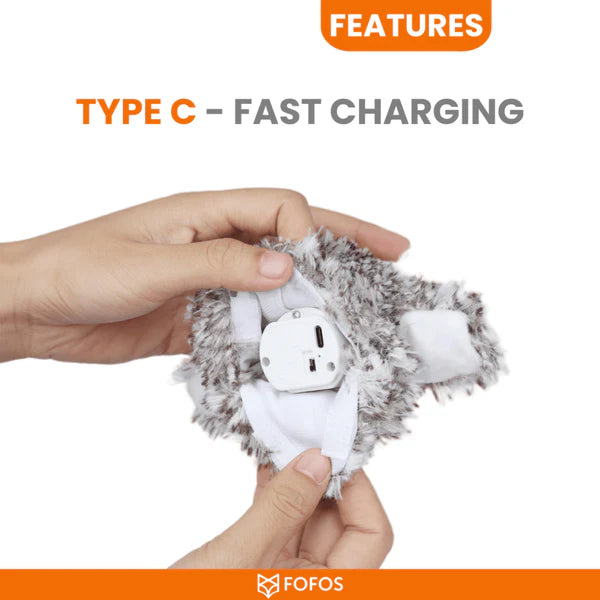 Temptations Creamy Purrrr ee Chicken & Tuna Treats and Fofos Flapping Owl Chirping Interactive Toy for Cats Combo