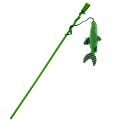 Trixie Cat Teaser With Plush Fish & Catnip Toy for Cats (Green)