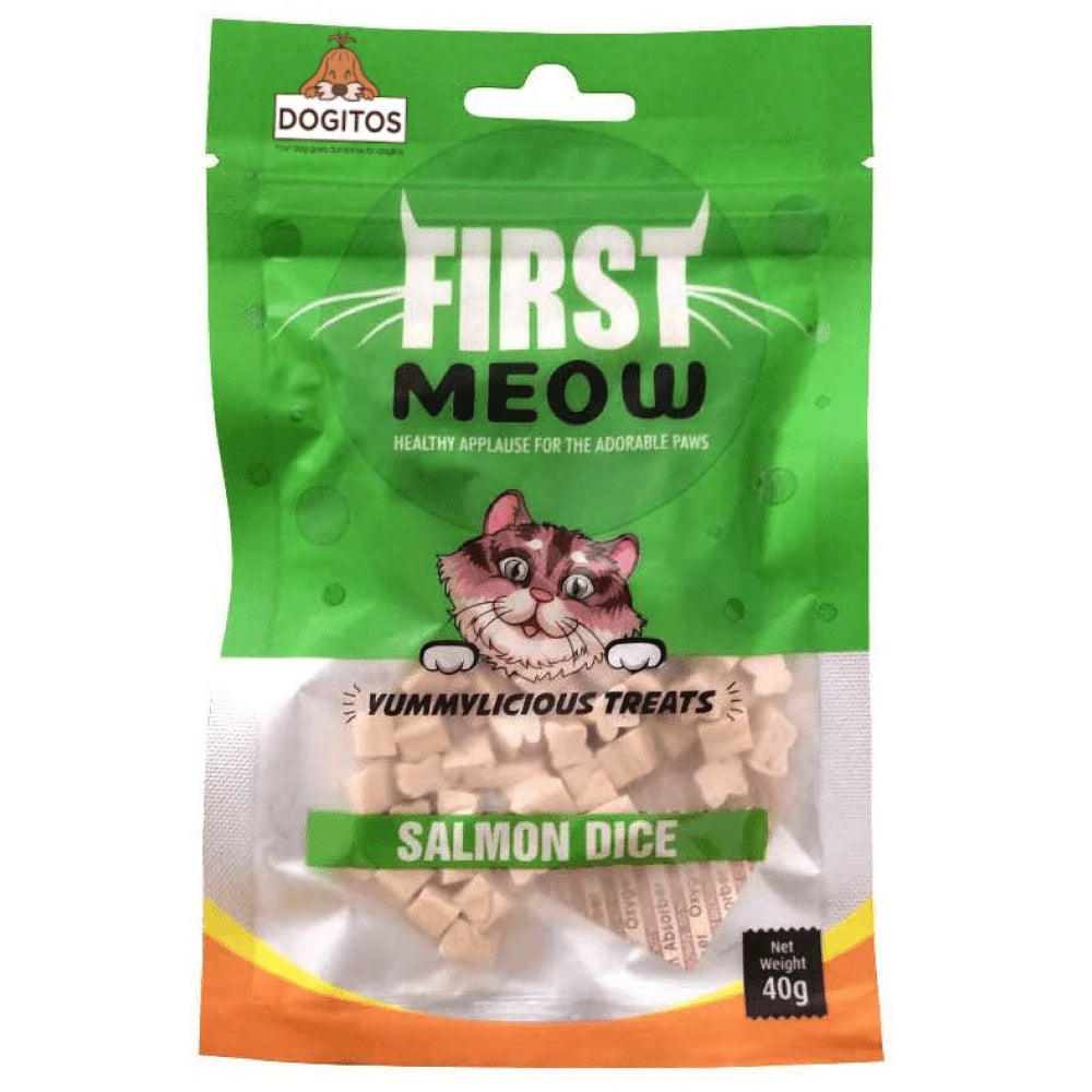 First Meow Salmon Dice and Chicken Sandwich Cat Treat Combo