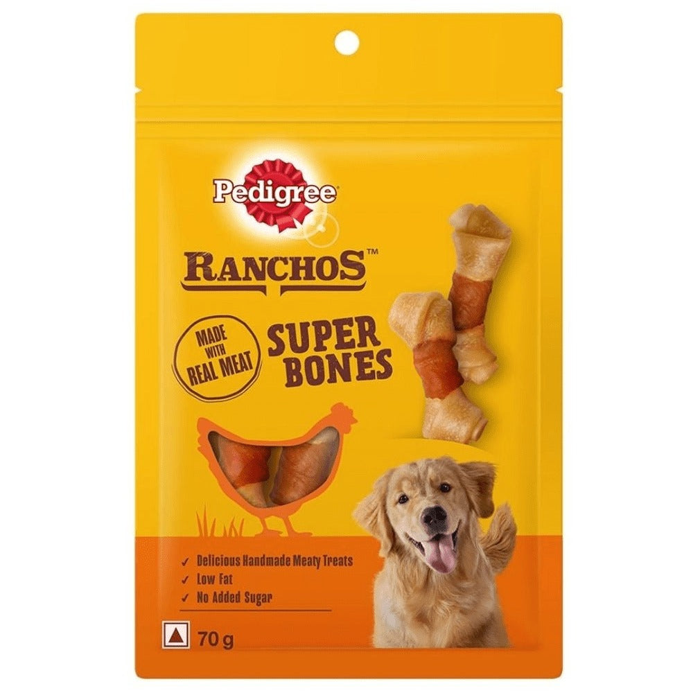 Pedigree Ranchos Spiral Wrap Chicken & Smokey Lamb and Ranchos Super Bones Chicken & Milk Dog Treats Combo