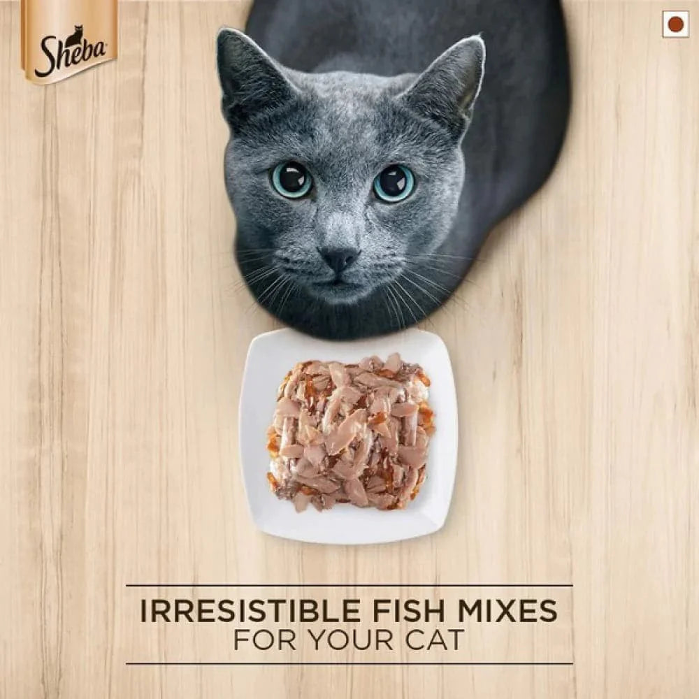 Sheba Fish with Sasami & Fish with Dry Bonito Flake Cat Wet Food Combo