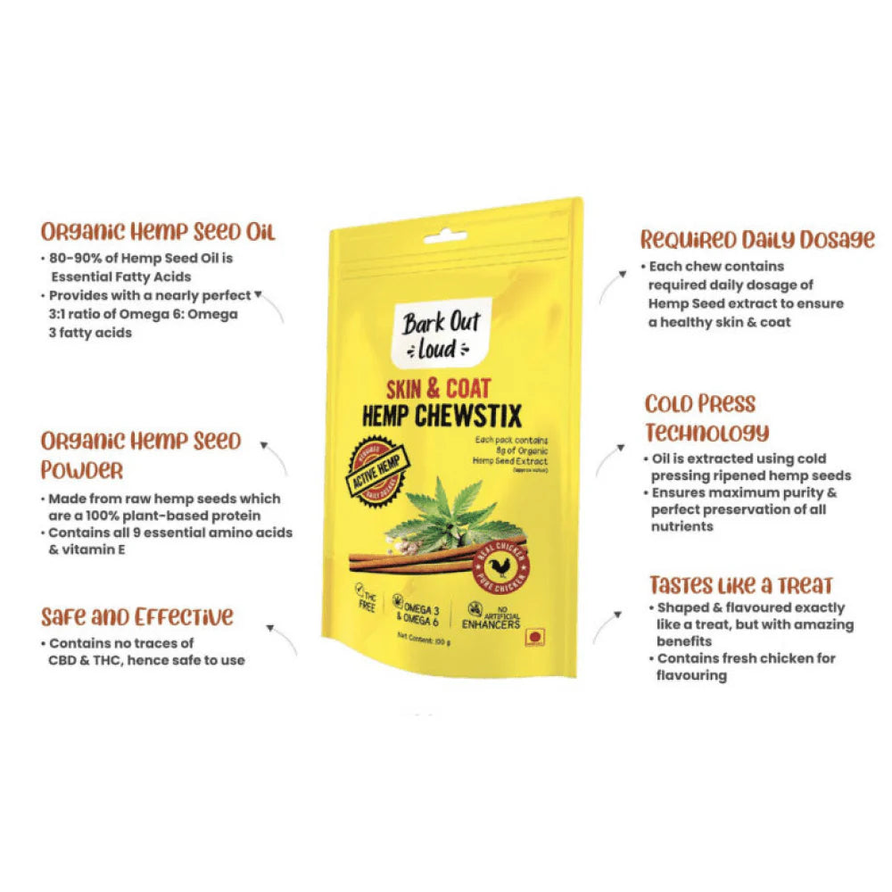 Healing Leaf Hemp Peanut Butter and Bark Out Loud Skin & Coat Hemp Chew Stix for Dogs and Cats Combo