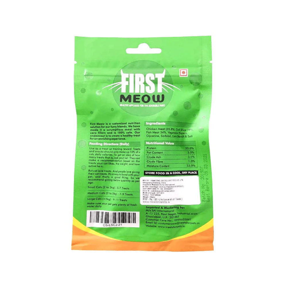 First Meow Salmon Dice and Chicken Sandwich Cat Treat Combo