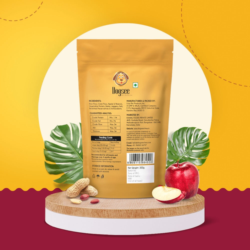 Dogsee Chew Gigabites Apple and Peanut Dog Cookie Treats