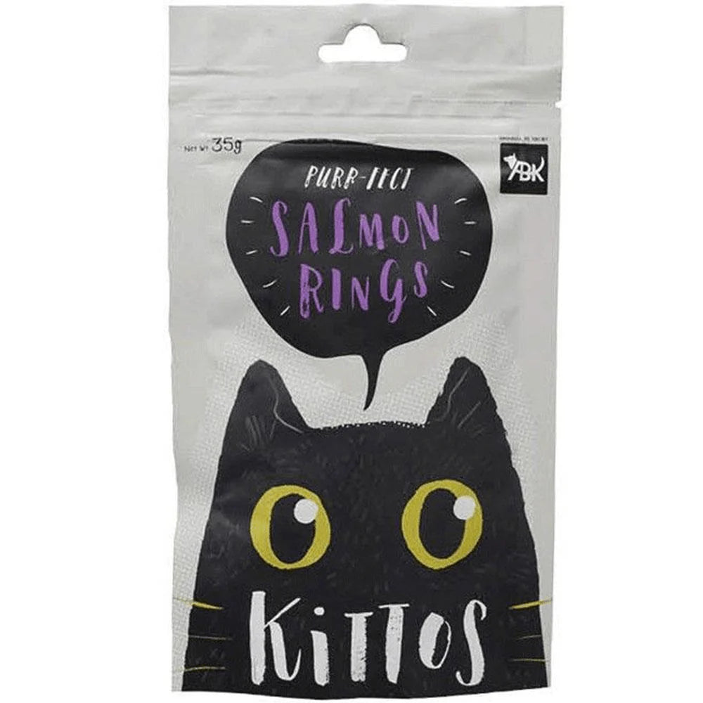 Kittos Purr Fect Tuna Jerky Strips and Salmon Rings Cat Treats Combo