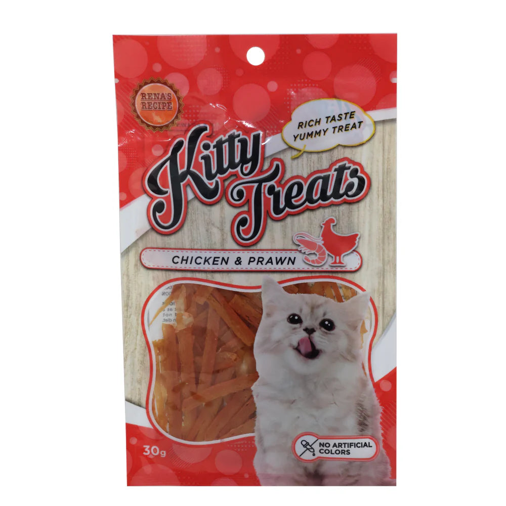Kitty Treats Soft Chicken and Tuna, Chicken with Shrimp Flavour and Soft Chicken Jerky Sliced Cat Treats Combo