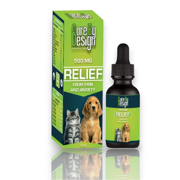 Cure By Design 500mg CBD Relief Oil for Dogs and Cats
