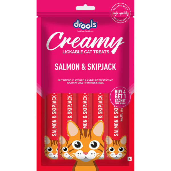Drools Tuna & Bunito , Salmon & Skipjack and Real Chicken Creamy Cat Treats Combo