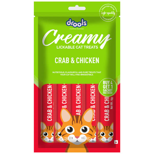 Drools Real Chicken and Crab & Chicken Creamy Cat Treats Combo