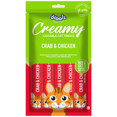 Drools Real Chicken and Crab & Chicken Creamy Cat Treats Combo