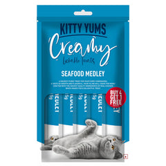 Kitty Yums Real Chicken and Seafood Medley Creamy Cat Treats Combo