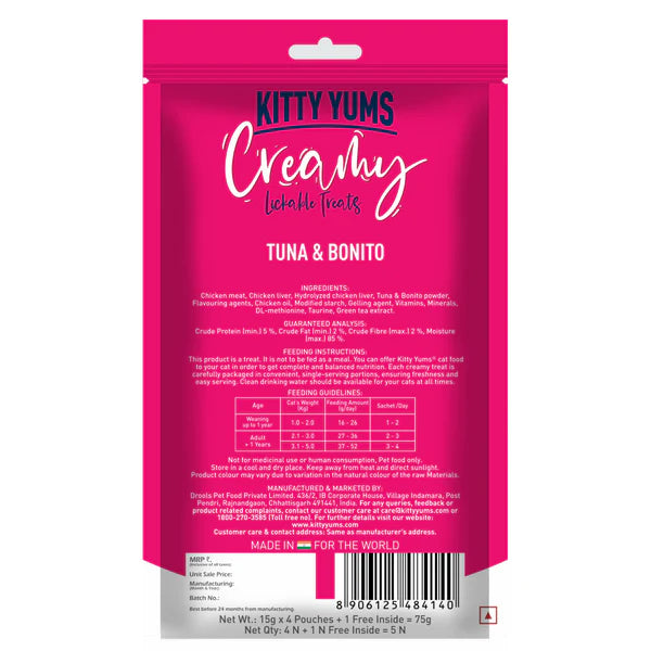 Kitty Yums Tuna & Bonito, Crab & Chicken and Salmon & Skipjack Creamy Cat Treats Combo