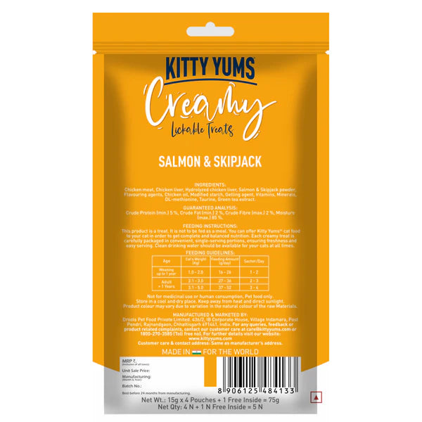 Kitty Yums Tuna & Bonito, Crab & Chicken and Salmon & Skipjack Creamy Cat Treats Combo