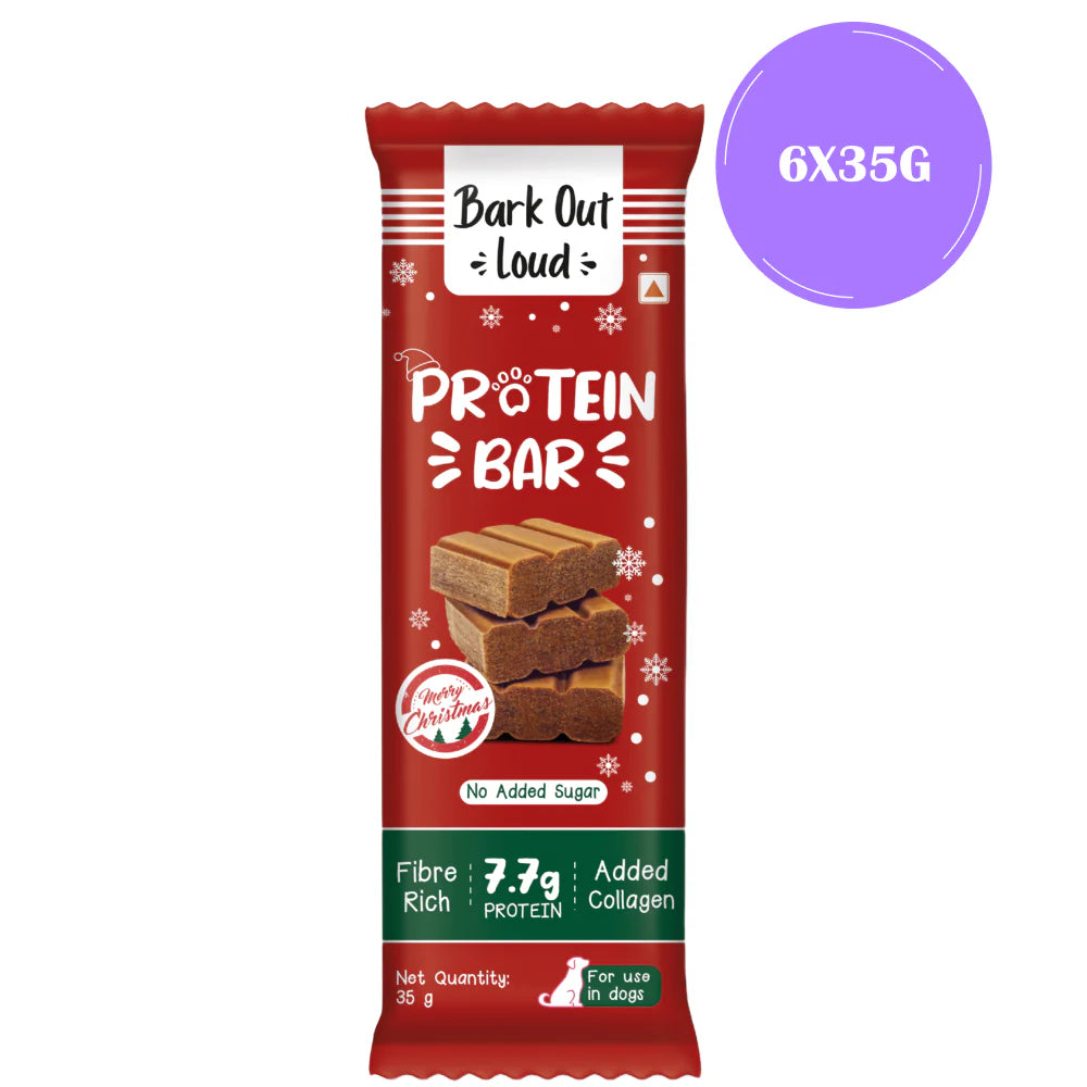 Bark Out Loud Collagen Protein Bar Chicken & Fish Treat for Dogs (Christmas Edition)