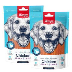 Wanpy Oven Roasted Soft Chicken Jerky Strips Dog Treats