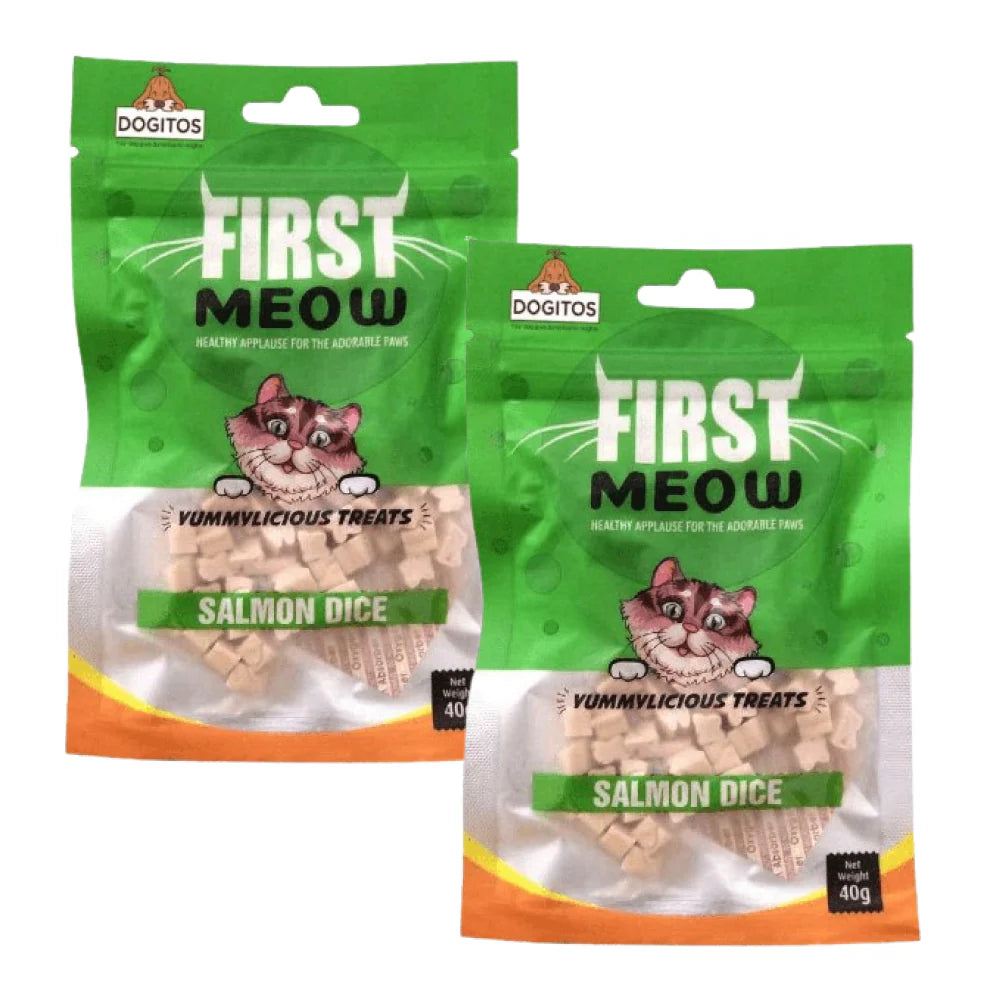 First Meow Salmon Dice Cat Treat
