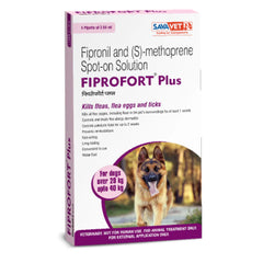 Savavet Kiwof Plus Dog Deworming Tablet (10 tablets) and Fiprofort Plus Tick & Flea Control Spot On for Dogs (20-40kg) Combo