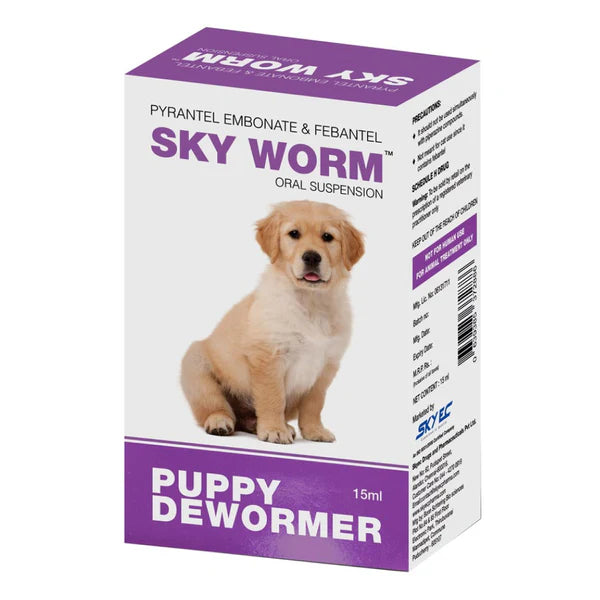 Skyec Skyworm Dewormer and Petup Drops Multi Vitamin Supplement for Puppies Combo