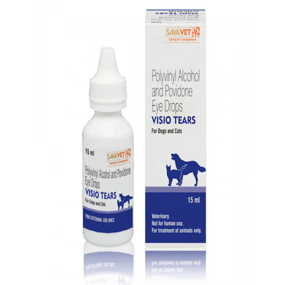 Intas Pomisol Ear Drops 15ml and Savavet Visiotears Eye Drops 15ml for Dogs & Cats Combo