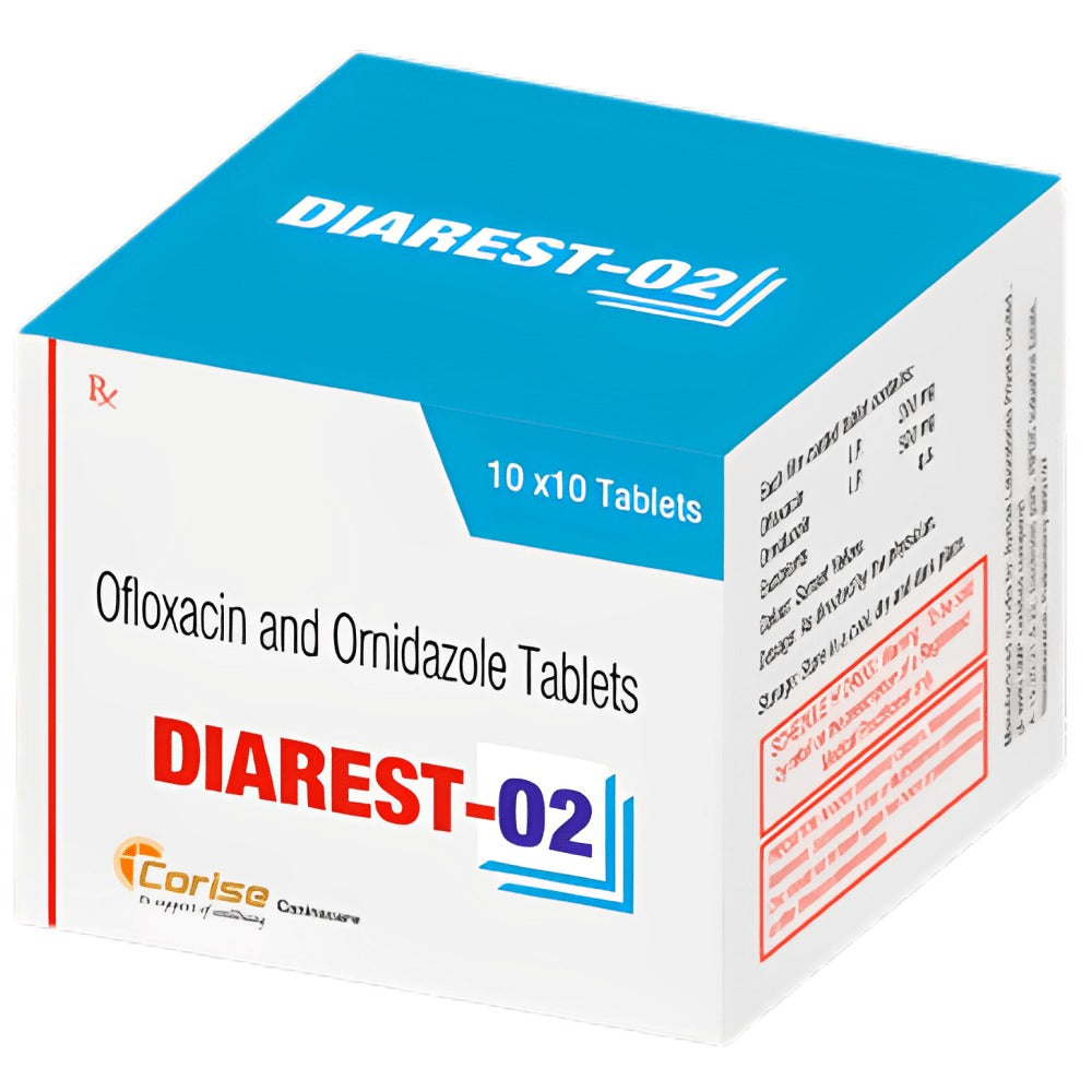 Corise Diarest O2 (Ofloxacin Ornidazole)Tablet for Dogs (pack of 10 tablets)