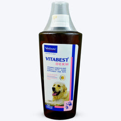 Virbac Vitabest Derm Omega 3+6 Syrup (250ml) and Mankind Hepamust Liver Tonic Appetite Booster (200ml) for Dogs & Cats Combo