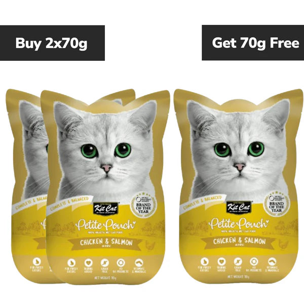 Kit Cat Chicken and Salmon Cat Wet Food (Buy 2 Get 1 Free)